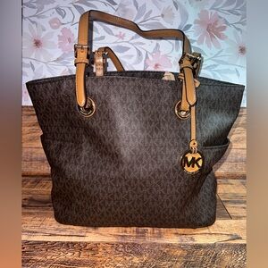 Michael Kors Brown Monogram Tote EUC